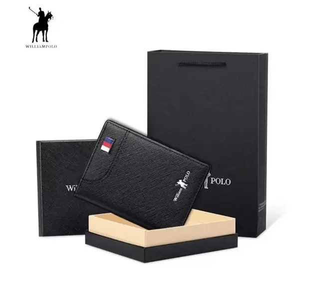 CARTEIRA SLIM WILLIAM POLO ORIGINAL EM COURO LEGÍTIMO - Outlet De Todos